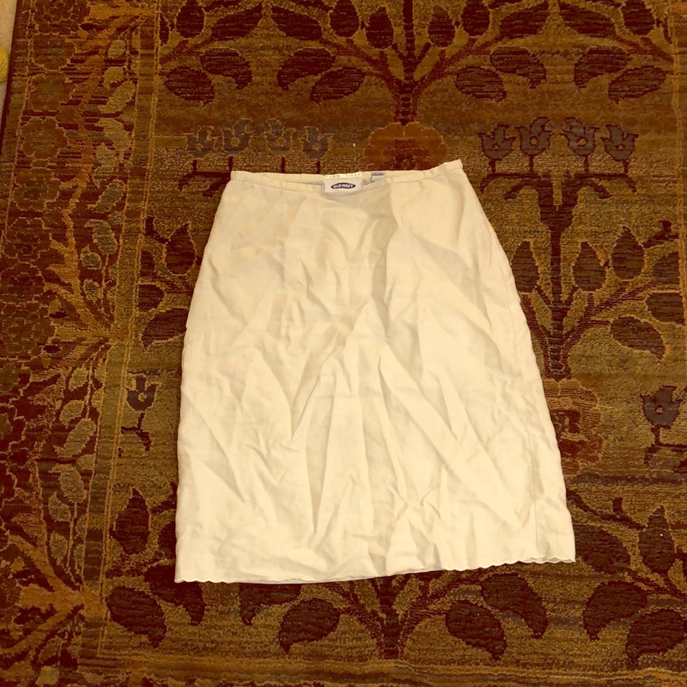 100% Linen Off-White Skirt